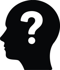 Question mark on the head. Vector illustration
