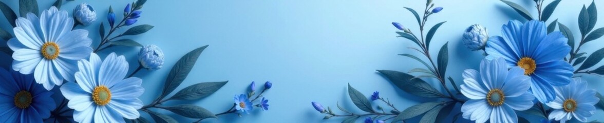 Obraz premium Elegant blue floral abstract backdrop, wedding bouquet , color, vivid