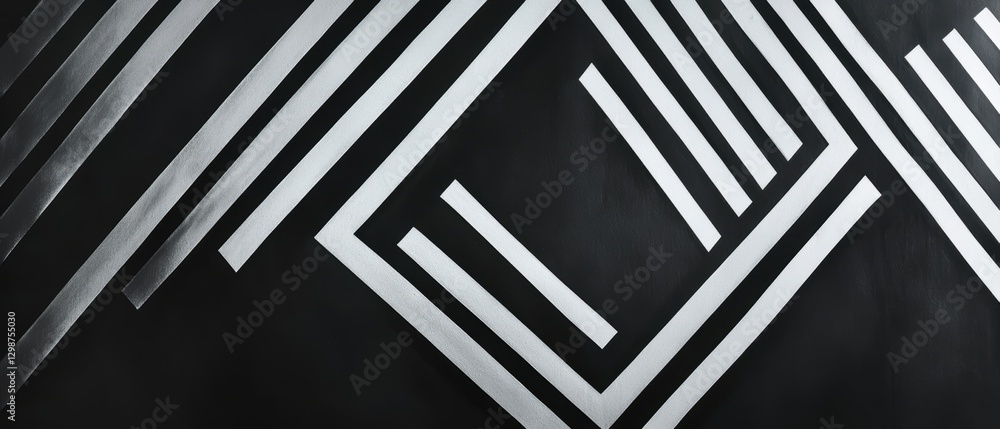 Aufkleber abstract geometric pattern with black and white lines creating a modern design ideal for backgrounds