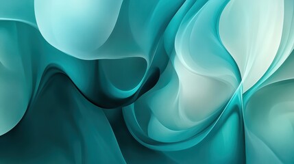 Obraz premium Abstract fluid shapes in shades of blue and green create a modern background design for websites, presentations, and digital artwork, showcasing elegance and tranquility.