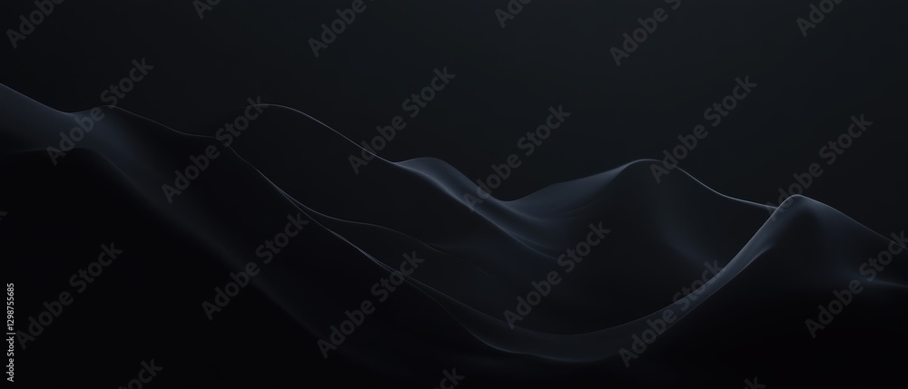 Poster abstract dark waves with soft textures creating a serene and calm atmosphere, ideal for backgrounds,