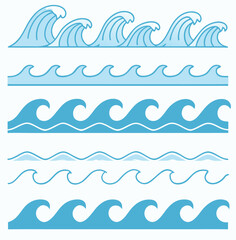 Wave icon set. Vector illustration