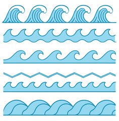 Wave icon set. Vector illustration