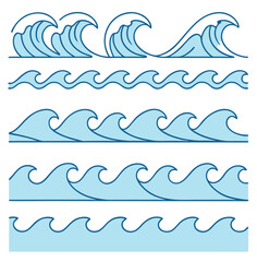 Wave icon set. Vector illustration
