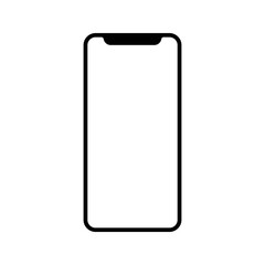 Front View Smartphone Mockup with Blank White Screen, Realistic Mobile Phone Design Vector Illustration