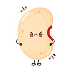 Obraz premium Unhappy Beans Character. Grumpy Legume with Displeasure