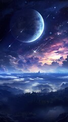 Fototapeta premium Beautiful Cloudy Space and Sky wallpaper space sky landscape.