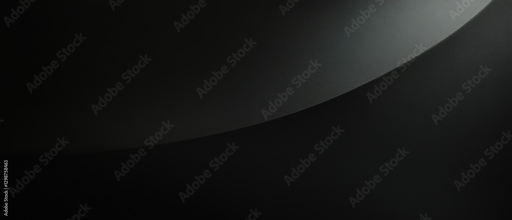 Poster abstract black background with smooth gradient and soft curves, minimalistic design for modern art, 