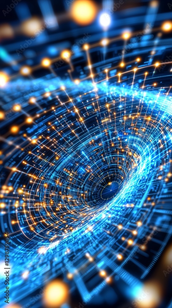 Aufkleber dynamic abstract digital data stream visuals futuristic environment graphic illustration dark backgr