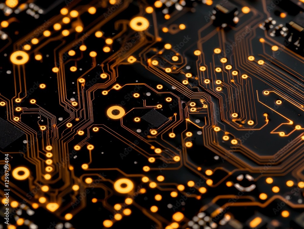 Poster illuminated circuit close-up technology digital content modern environment macro view electronic inn