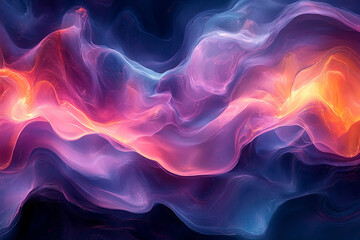 Obraz premium Fluid abstract background of colorful waves digital art creative design vibrant environment
