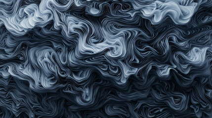 Obraz premium Abstract pattern featuring flowing waves of dark blue and white colors.