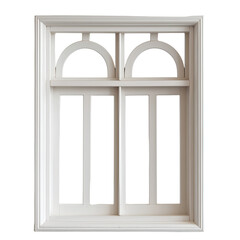 White window with rectangular frame isolated on transparent background PNG