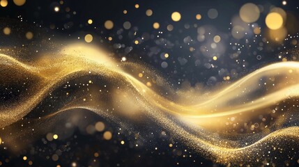 Obraz premium golden glitter waves abstract background