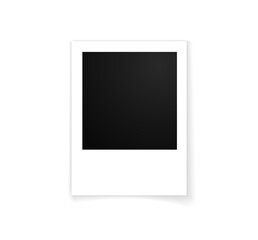 Realistic vintage Polaroid instant photo frame isolated on transparent PNG. Empty photo frame mockup with shadow, perfect for design elements. Retro Polaroid card template for creative projects.