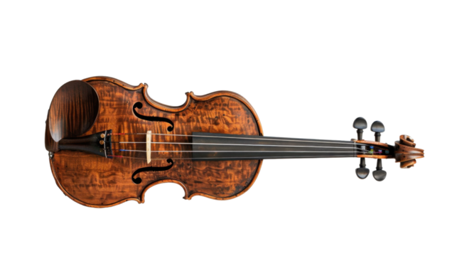 Violin music instrument on transparent background