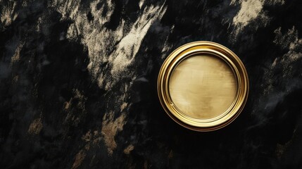 Gold Oval Frame on Black Gold Background