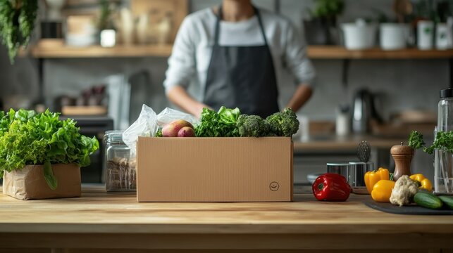 Fresh Organic Vegetables in Modern Kitchen Setting