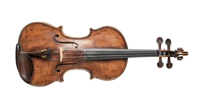 Violin music instrument on transparent background