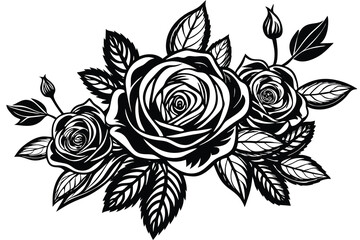 Elegant Black Rose Bouquet vector