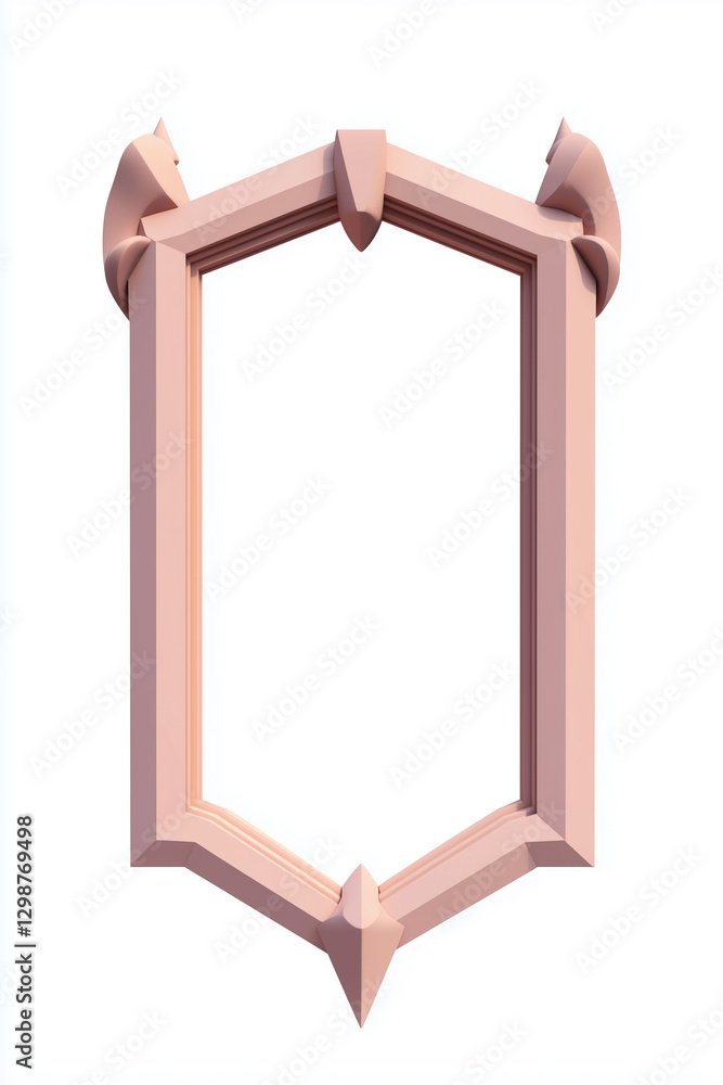 Aufkleber Minimalistic low-poly 3D frame with geometric design and pastel colors on a clean background