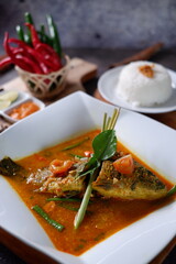 Gulai  Ikan or snapper Fish Curry is one of a typical West Sumateran, Indonesia delicious food 3
