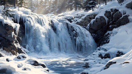 Frozen waterfall