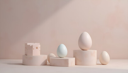 Warm and neutral-toned Easter design with minimalist beauty