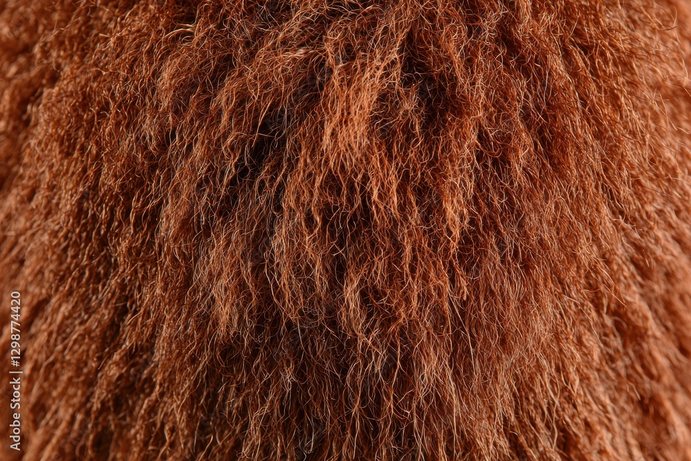 Poster a detailed close-up of reddish-brown fur texture, creating a warm and inviting feeling with its soft