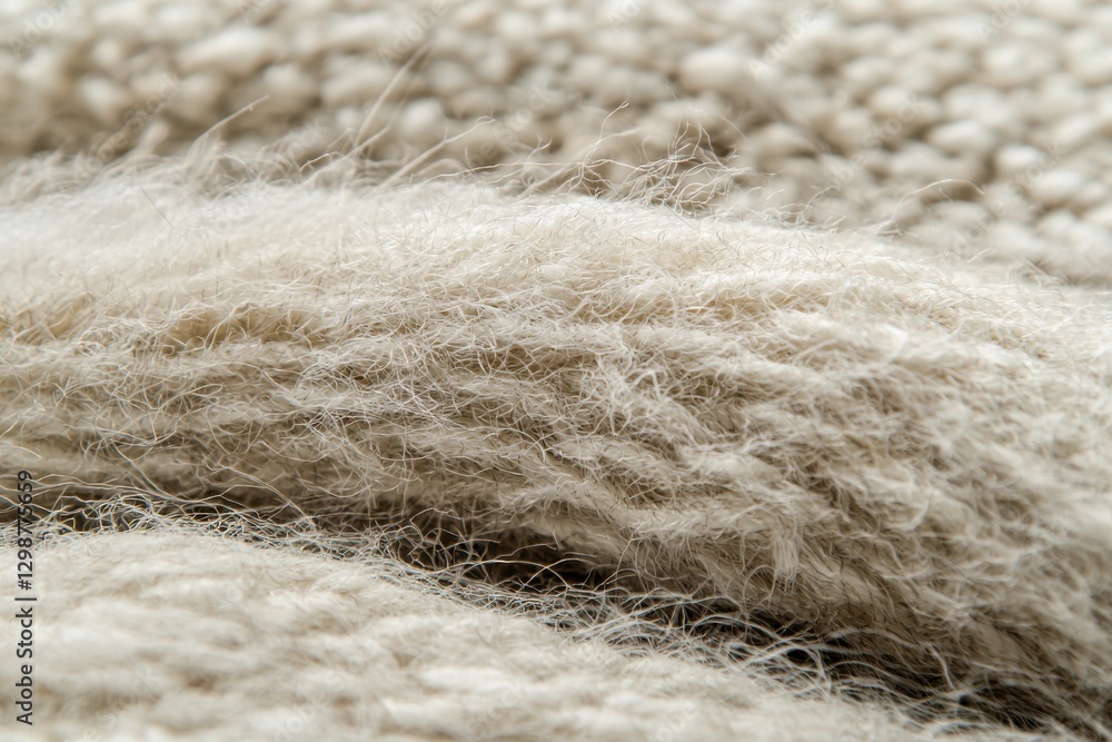 Poster an abstract close-up of a handcrafted wool rug emphasizing texture, warm tones and artisanal quality