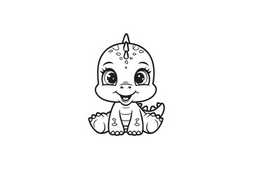 Adorable Baby Dinosaur Illustration 
 vector