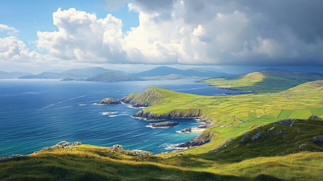 Scenic Dingle Peninsula View from Connor Pass County Kerry Ireland
