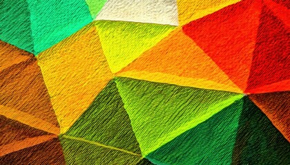 Fototapeta premium vibrant geometric abstract painting on textured canvas with bold color blocks in red, green, yellow, and orange for modern decor