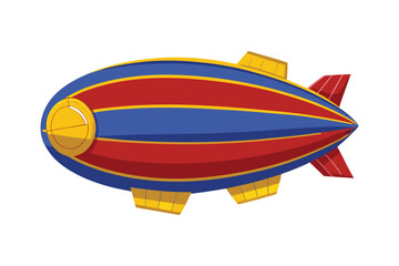 a vector illustration of blimp airship transport on white background