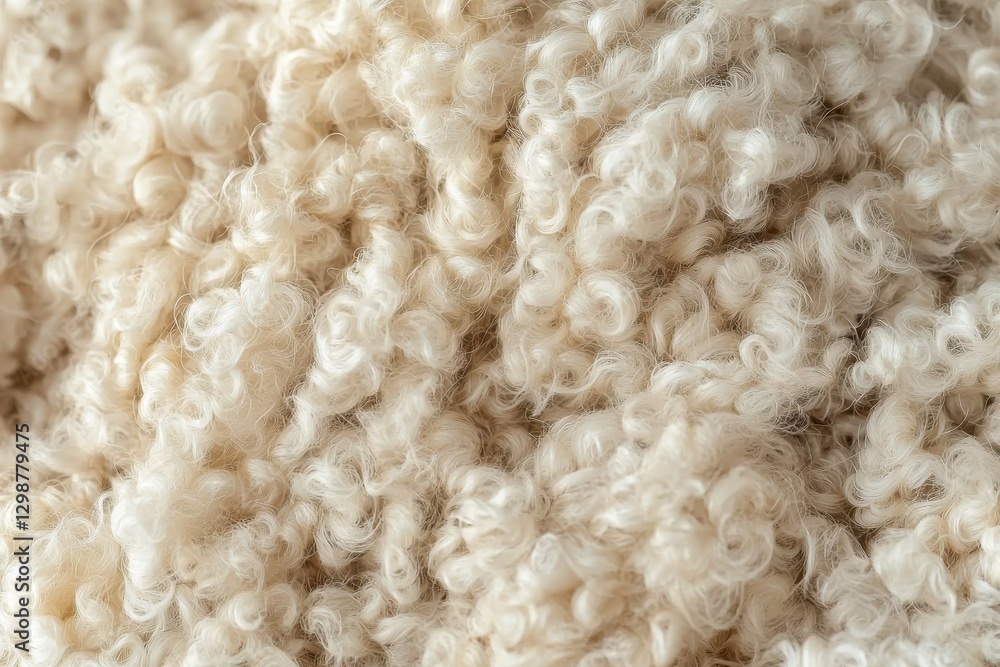 Poster a detailed close-up reveals the soft, curly texture of sheep wool, creating a plush and inviting sur