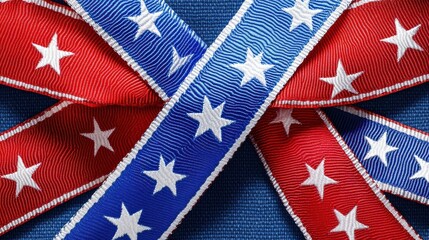 Fototapeta premium Patriotic Ribbon Designed with Intricate Stars