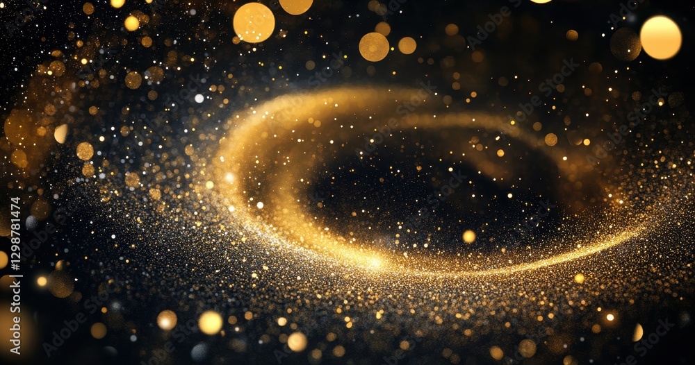 Poster shimmering particles and golden lights creating a dreamy abstract background for artistic and creati