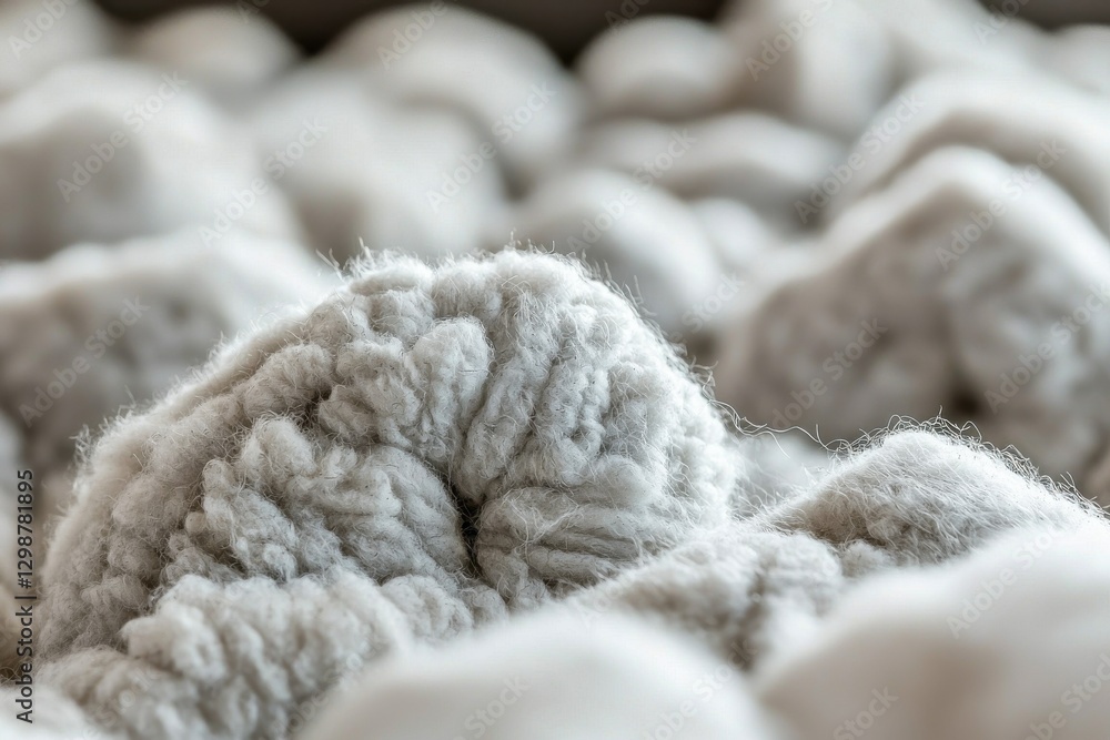 Poster a close-up shot of soft white fleece material shows a fluffy and textured surface, creating a warm a