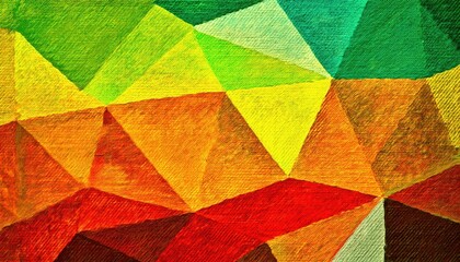 Fototapeta premium vibrant geometric abstract painting on textured canvas with bold color blocks in red, green, yellow, and orange for modern decor
