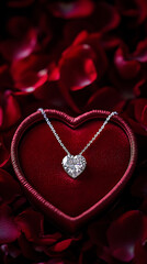 Obraz premium p Medium shot of a heart-shaped jewelry box w