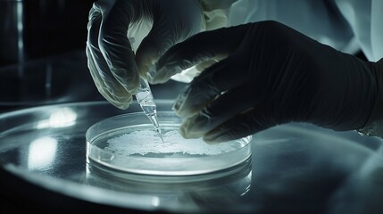 Exploring innovation close-up lab research photography in a dark environment