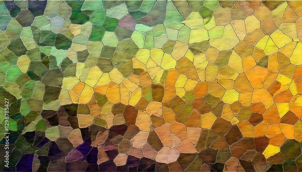 Poster abstract polygonal pattern with earthy tones and leaf texture, geometric design for digital background and artistic prints
