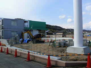 完成したドラッグストア建屋周囲の工事