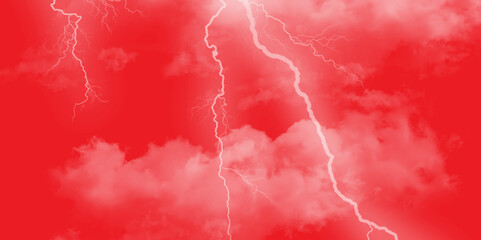 Abstract background of colorful brush strokes. Brushed vibrant wallpaper. Thunder, lightnings and rain on a stormy red smoky background