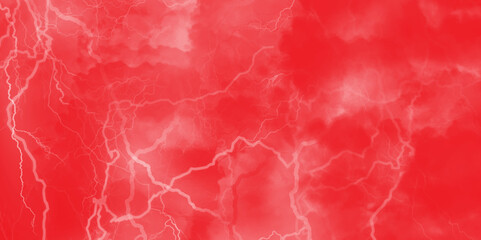 Abstract background of colorful brush strokes. Brushed vibrant wallpaper. Thunder, lightnings and rain on a stormy red smoky background