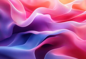 Obraz premium Soft flowing fabric in vibrant shades of pink, purple, and blue creating a dreamy and abstract background perfect for artistic projects and design uses