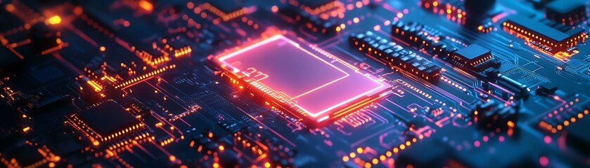 Advanced artificial intelligence concept futuristic cybernetic brain glowing with holographic circuits