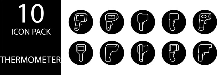 thermometer set icon design
