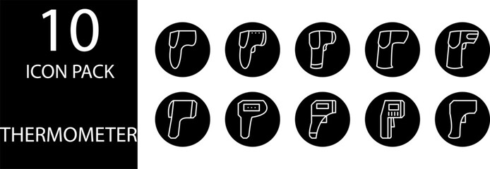 thermometer set icon design