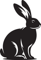Fototapeta premium rabbit clipart vector, rabbit vector illustration, rabbit silhouette logo vector, rabbit vector black and white background full body
